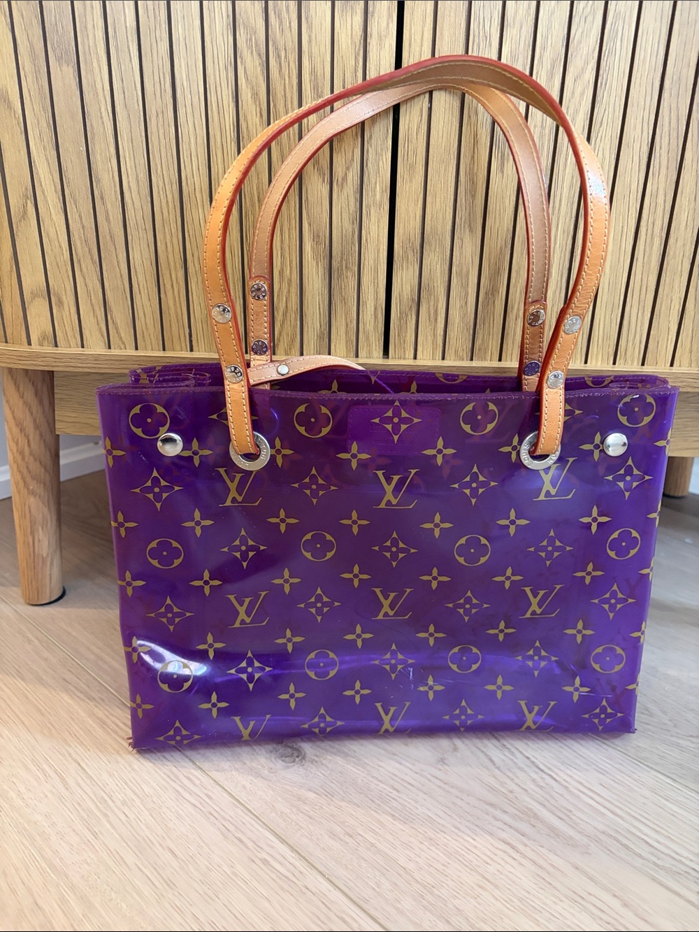 Louis Vuitton transparent purple collector bag